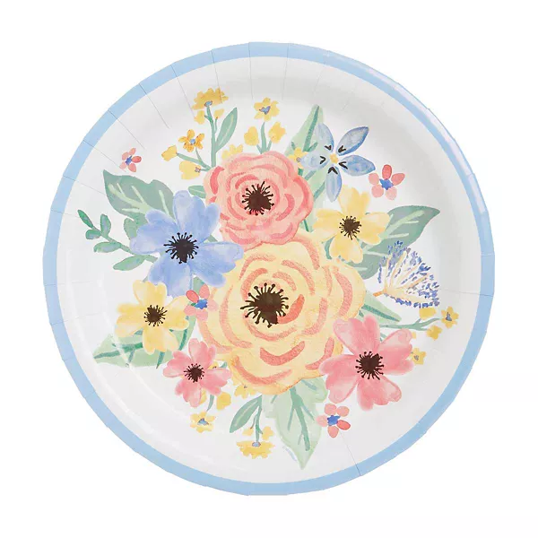 Unique Industries 9" Floral Spring Party Plates, 8 Count — Dollar General penny item