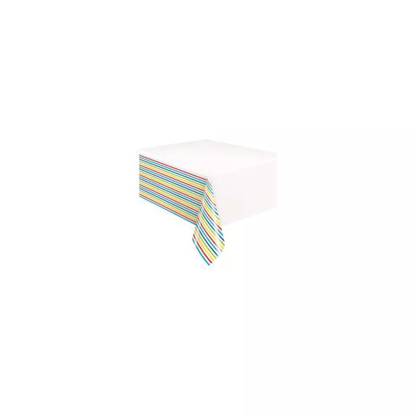 321 Party! Plastic Bold Striped Tablecloth, 84" x 54" — Dollar General penny item