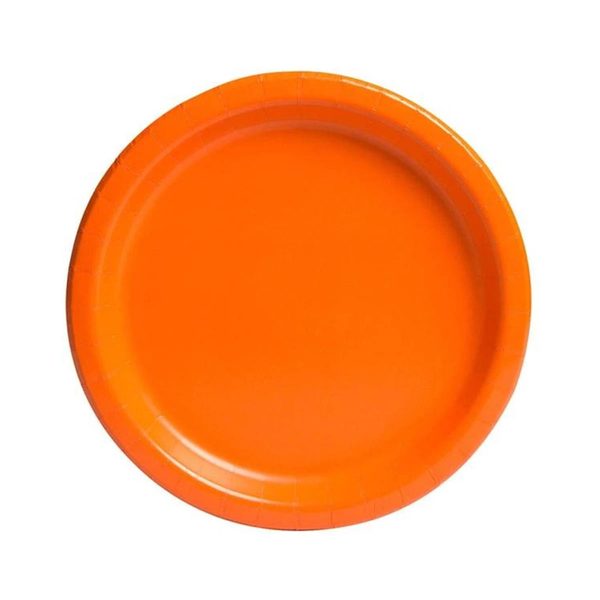 321 Party! 7" Orange Party Plates, 16 ct — 70% off during the remodel at Dollar General #3911