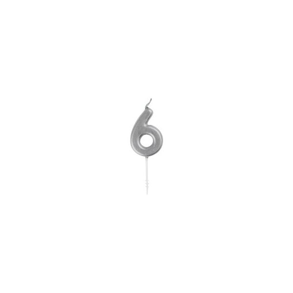 321 Party! Mini Silver Number 6 Birthday Candle — Dollar General penny item