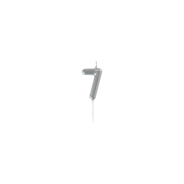 321 Party! Mini Silver Number 7 Birthday Candle — Dollar General penny item