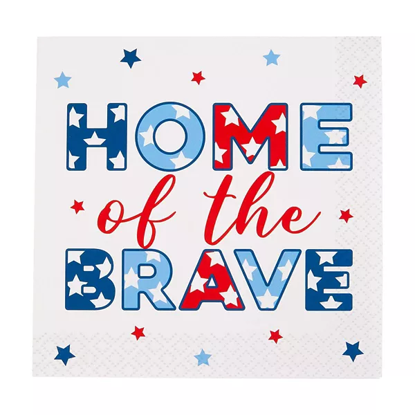 Tabletop Patriotic Home of the Brave Lunch Napkins — Dollar General penny item