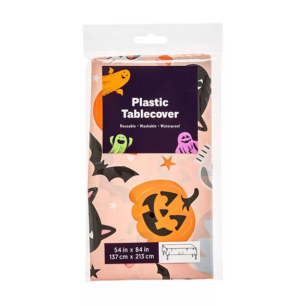 Halloween Plastic Tablecover, Pink — Dollar General penny item