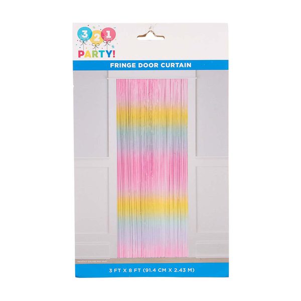 321 Party! Ombre Fringe Door Curtain, Pastel, 3 ft x 8 ft, 1 ct — 70% off during the remodel at Dollar General #19495