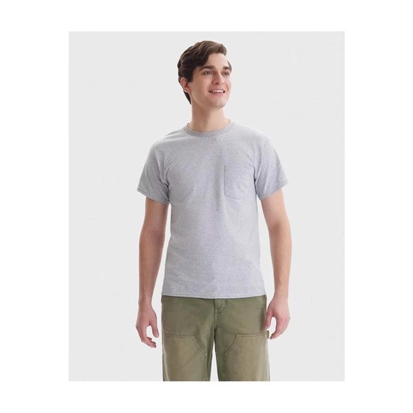 Hanes Men's Pocket T-Shirt - Light Steel, 3X — 70% off during the remodel at Dollar General #13201