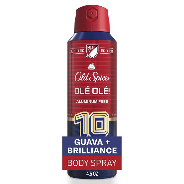 Old Spice Body Spray for Men, Let's Goooal!, Guava + Brilliance, Aluminum Free, Long Lasting Scent, Limited Edition Collection, 4.5 oz — Dollar General penny item