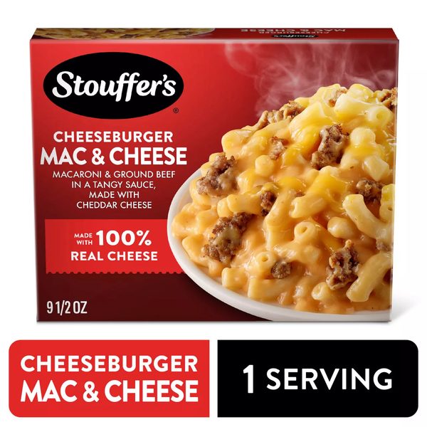 Stouffer's Cheeseburger Mac & Cheese, Single Serve, Single Frozen Meals — 70% off during the remodel at Dollar General #6535
