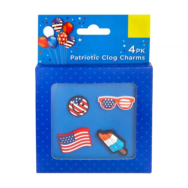 Patriotic Clog Charms, 4 Pack — Dollar General penny item