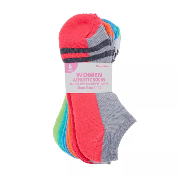 Women's Athletic Socks, 6 Pack — Dollar General penny item