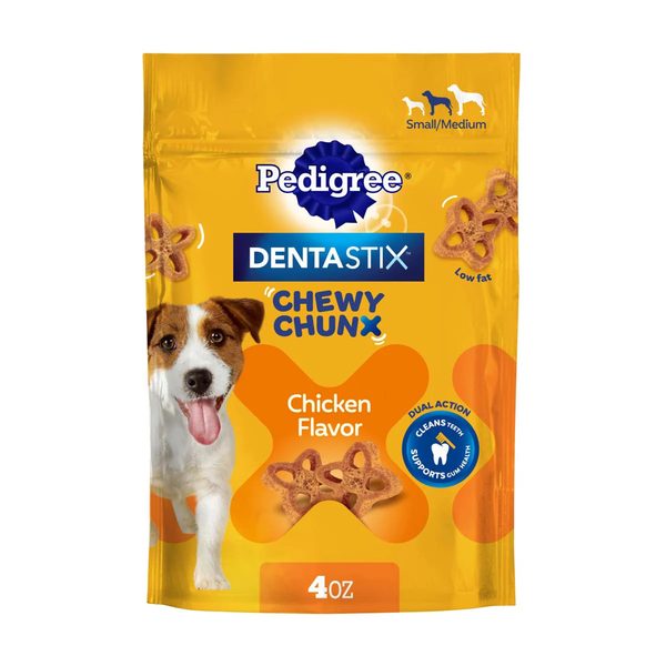 Pedigree Dentastix Chewy Chunx Small & Medium Dog Treats Chicken Flavor, 4 oz. Bag — Dollar General penny item