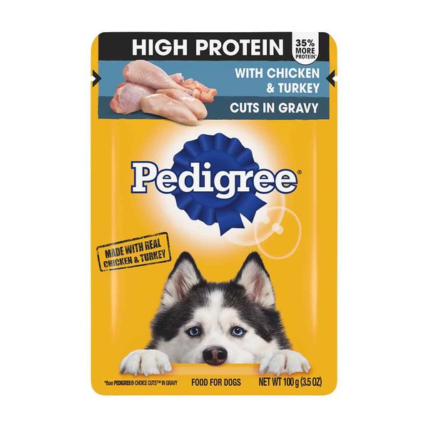 Pedigree High Protein Choice Cuts in Gravy Adult Dog Food - Chicken & Turkey, 3.5 oz — Dollar General penny item