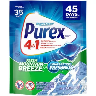 Purex 4-in-1 Laundry Detergent Pacs, Fresh Mountain Breeze Scent, 35 Count — Dollar General (SKU 35883101)