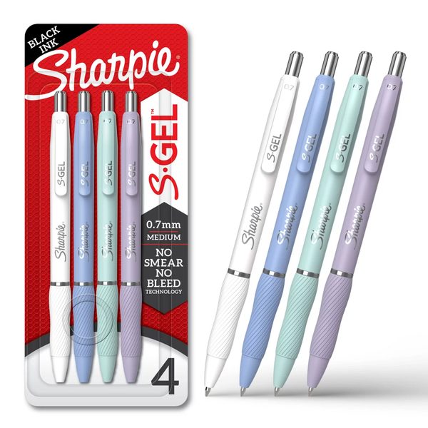 Sharpie S-Gel, Gel Pens, Medium Point (0.7mm), Assorted Fashion Barrels, Black Ink, 4 Count — 70% off during the remodel at Dollar General #21214