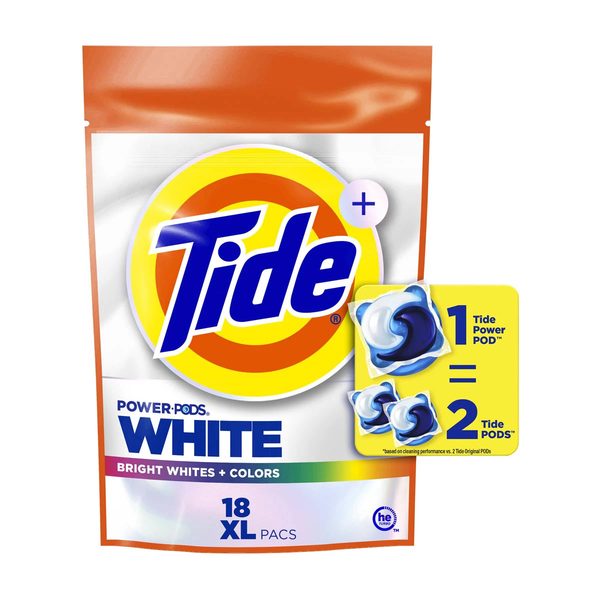 Tide Power Pods White Laundry Detergent Pacs, 18 Count, Brilliant Whitening + Color Protect — Dollar General (SKU 38061001)