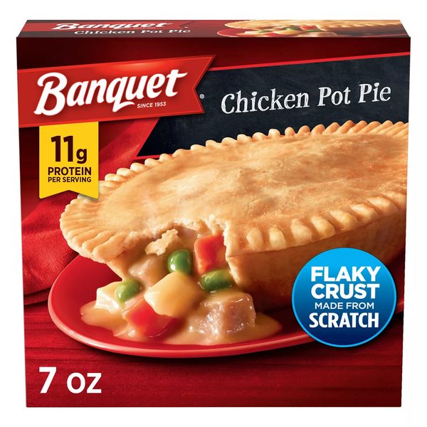 Banquet Chicken Pot Pie, Frozen Meal, 7 oz. — 70% off during the remodel at Dollar General #13201