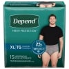Depend Fit-Flex Men's XL Maximum Absorbency Underwear, 15 Count. — Dollar General