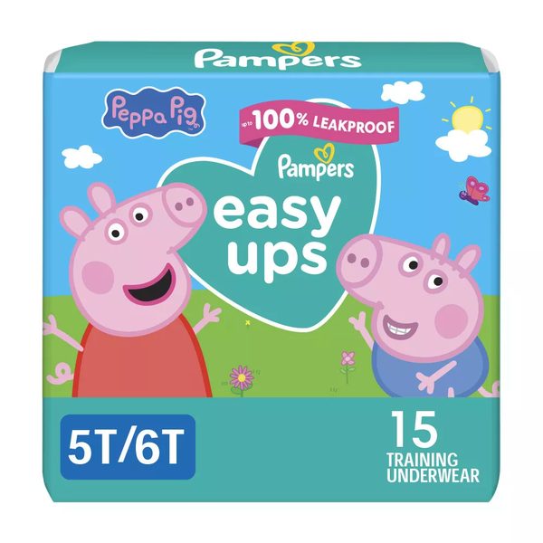 Pampers Easy Ups Training Underwear Peppa Pig Size 7 5T-6T, 15 Count — Dollar General (SKU 26823301)
