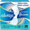 Always Infinity FlexFoam Pads for Women, Size 3, Extra Heavy Pad with Wings, Unscented, 28 Count — Dollar General