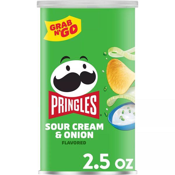 Pringles Sour Cream and Onion Potato Crisps Chips, Lunch Snacks, Grab N' Go, 2.5 oz — 70% off during the remodel at Dollar General #10340