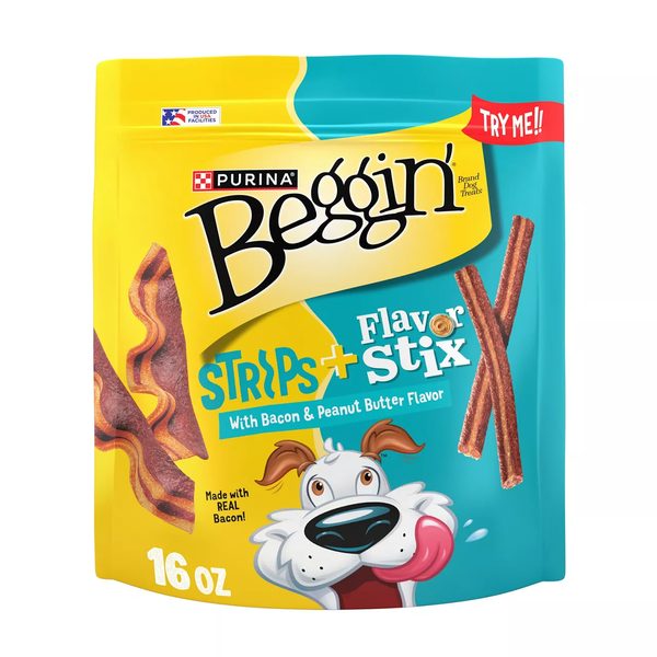 Purina Beggin’ Flavor Stix & Strips With Bacon & Peanut Butter Dog Treats — Dollar General penny item