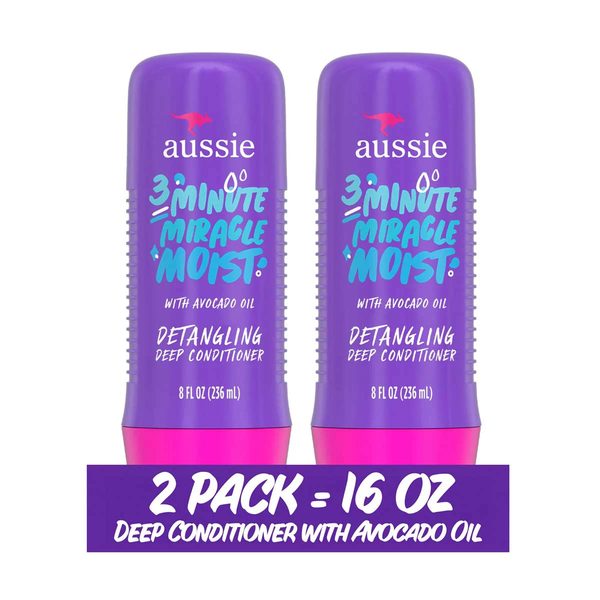 Aussie 3 Minute Miracle Moist Detangling Deep Conditioner, 8 fl oz each, 2 Pack — Dollar General penny item