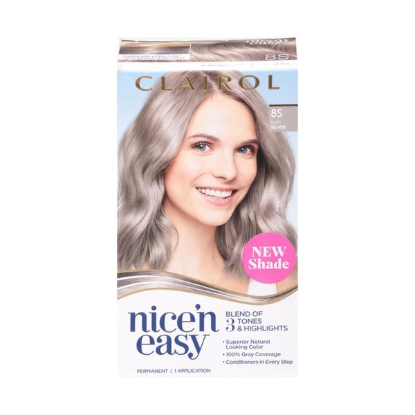 Clairol Nice'n Easy Permanent Hair Color Kit, 8S Soft Silver — Dollar General penny item