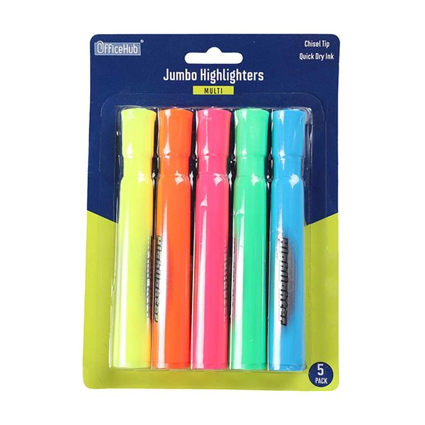 OfficeHub Jumbo Highlighters, Multi Color, 5 pk — 70% off during the remodel at Dollar General #6535