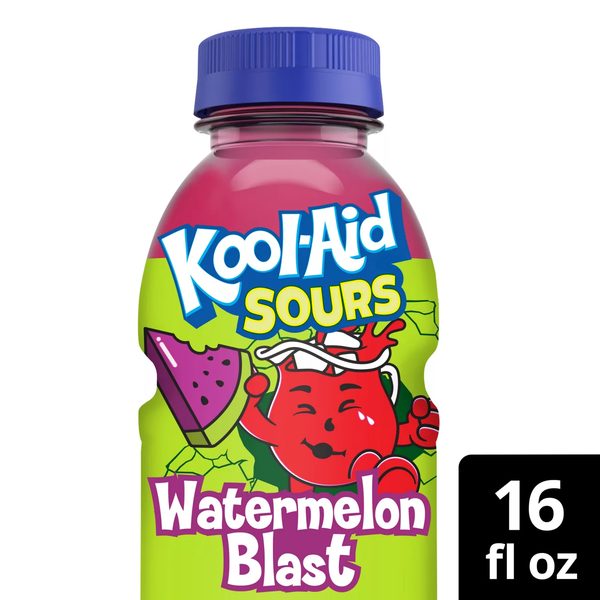 Kool-Aid Sours Naturally Flavored with other Natural Flavor Drink, 1 Bottle, for On-the-Go Hydration, Watermelon Blast, Sour Candy Flavor, No Artificial Dyes, 16 oz — Dollar General