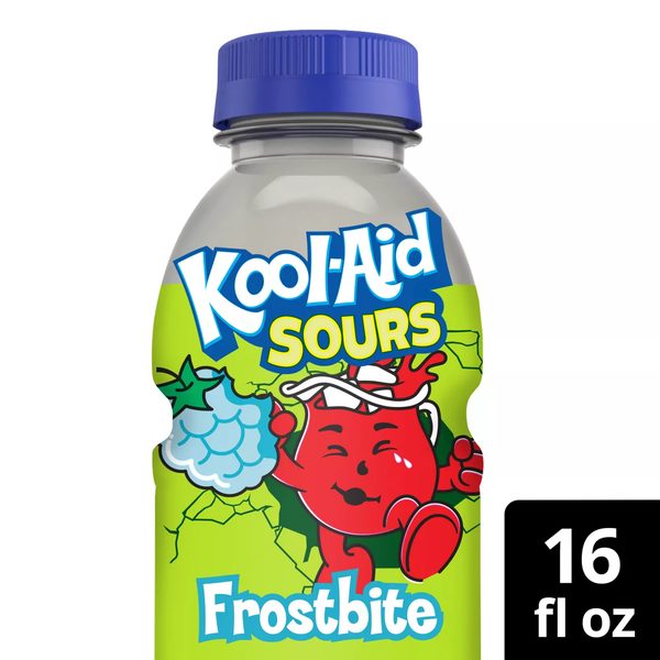 Kool-Aid Sours Artificially Flavored Drink, 1 Bottle, for On-the-Go Hydration, Frostbite, Sour Candy Flavor, No Artificial Dyes, 16 oz — Dollar General