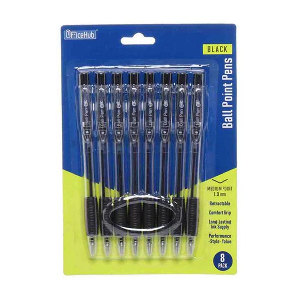 Office Hub Ball Point Pens Black, 8 ct — 70% off during the remodel at Dollar General #6535