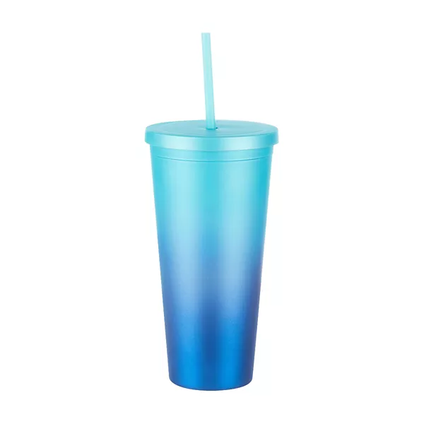Ombre Tumbler with Straw Assorted, 22 oz — Dollar General penny item