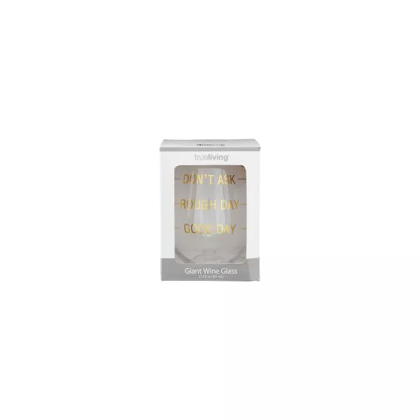 True Living 31.5 fl oz Giant Wine Glass, Assorted — Dollar General penny item