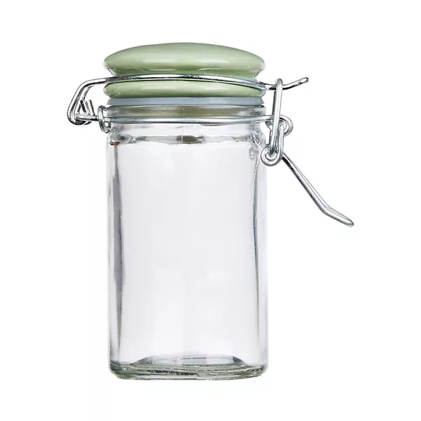 Decorative Glass Canister with Spring Lid, Assorted — Dollar General penny item