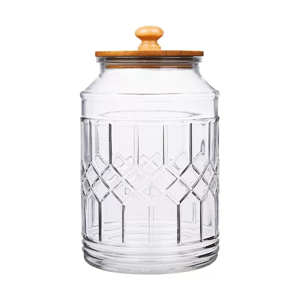 Embossed Glass Canister with Lid, Medium — Dollar General penny item
