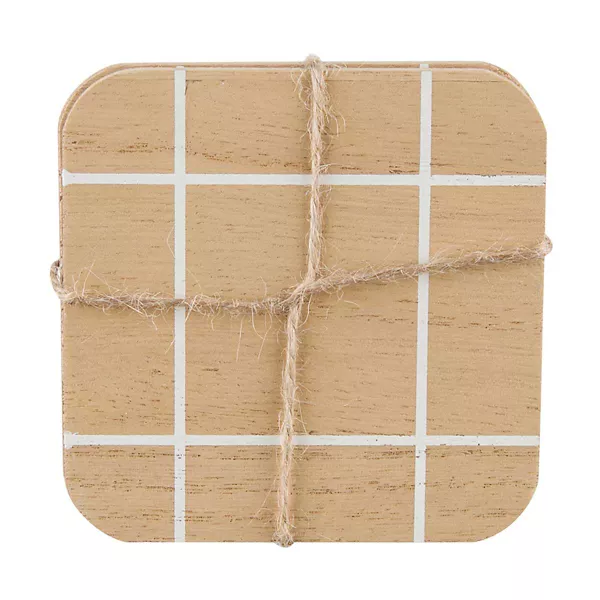 Wooden Square Coaster, 2 ct — Dollar General penny item