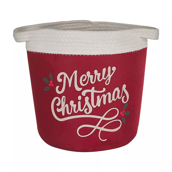 Merry Christmas Felt Rope Basket, Medium — Dollar General penny item