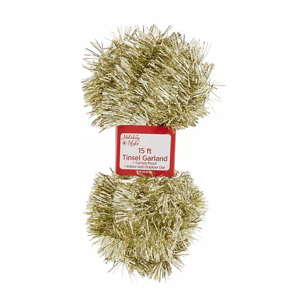 Holiday Style Christmas Tinsel Garland, 15 ft - Assorted — Dollar General penny item