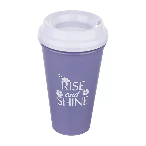 Plastic Coffee To Go Cup with Lid, 2 ct - Assorted — Dollar General penny item