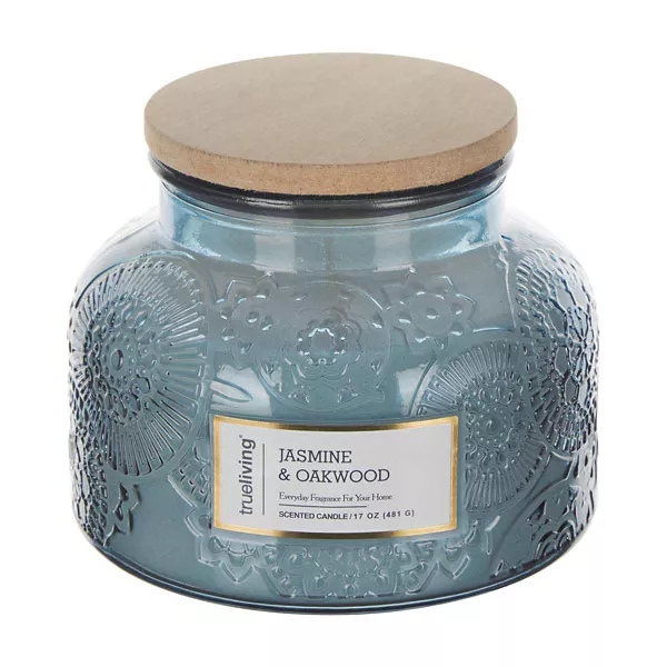 True Living Volcano Scented Candle with Wooden Lid, 17 oz - Assorted — Dollar General (SKU 36960101)