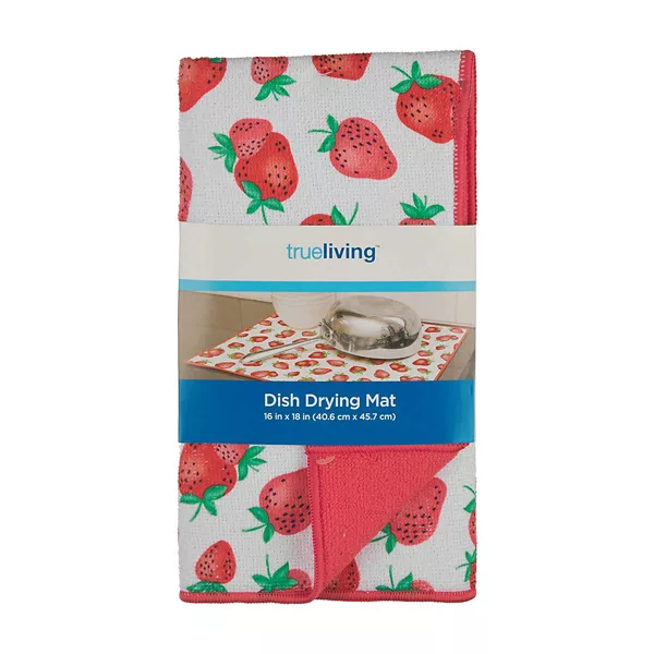 True Living Printed Dish Drying Mat, 16 x 18 in - Assorted — Dollar General penny item