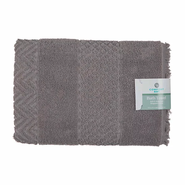 Comfort Bay Bath Towel, Gray — Dollar General penny item
