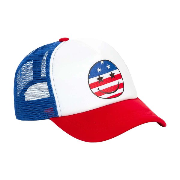 Patriotic Smiley Face Trucker Cap — Dollar General penny item