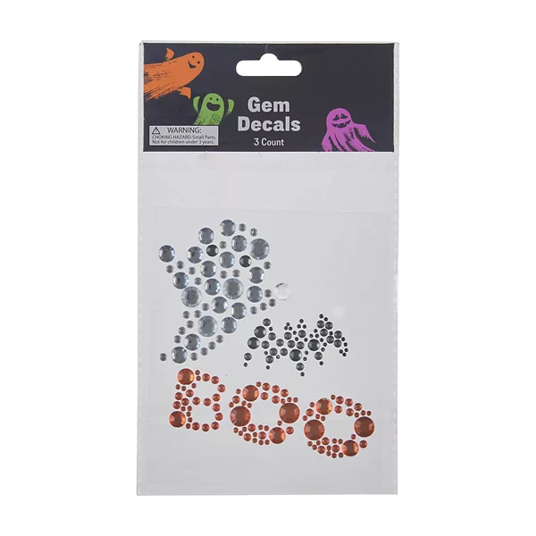 Halloween Decorative Gem Decals, 3 Count, Assorted — Dollar General penny item