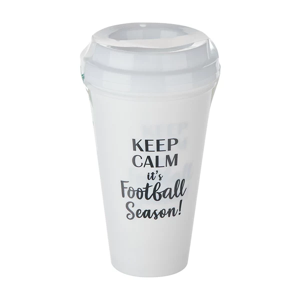 Football Printed Coffee Cup with Lid, 2 Pack - Assorted — Dollar General