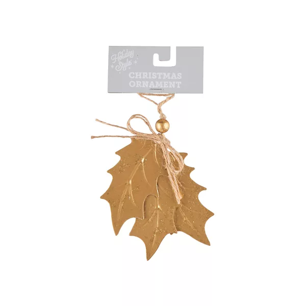 Holiday Style Christmas Metal Leaf Ornament, 1 Count - Assorted — Dollar General penny item