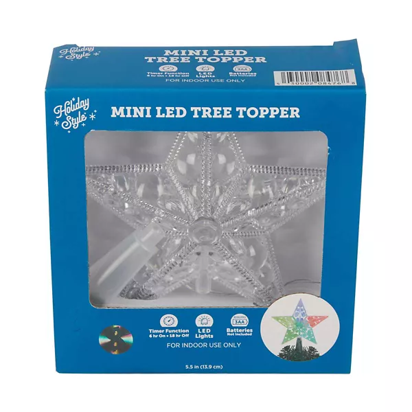 Holiday Style Mini LED Christmas Tree Topper, 5.5 in — Dollar General penny item
