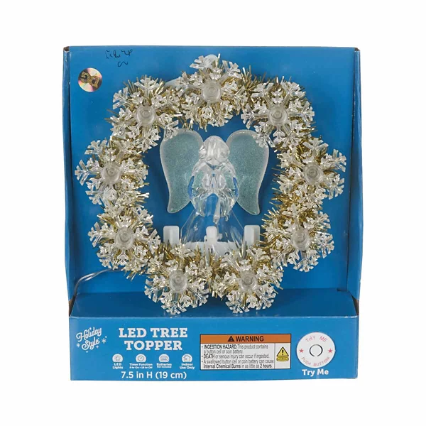Holiday Style LED Christmas Tree Topper, 7.5 in, Assorted — Dollar General penny item