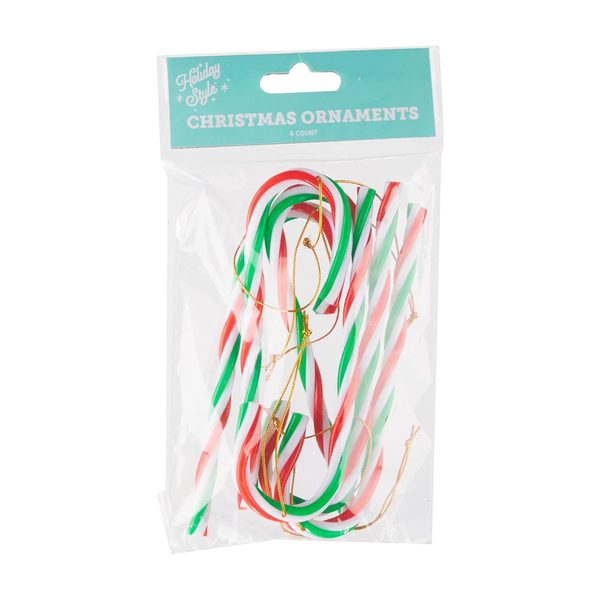 Holiday Style Christmas Candy Cane Ornament, 6 Count, Assorted — Dollar General (SKU 38311001)