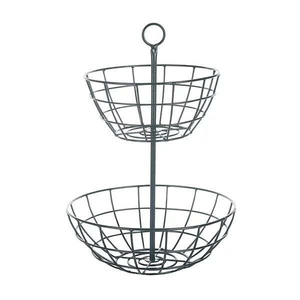 2 Tier Black Metal Kitchen Baskets, 1 Count — Dollar General penny item