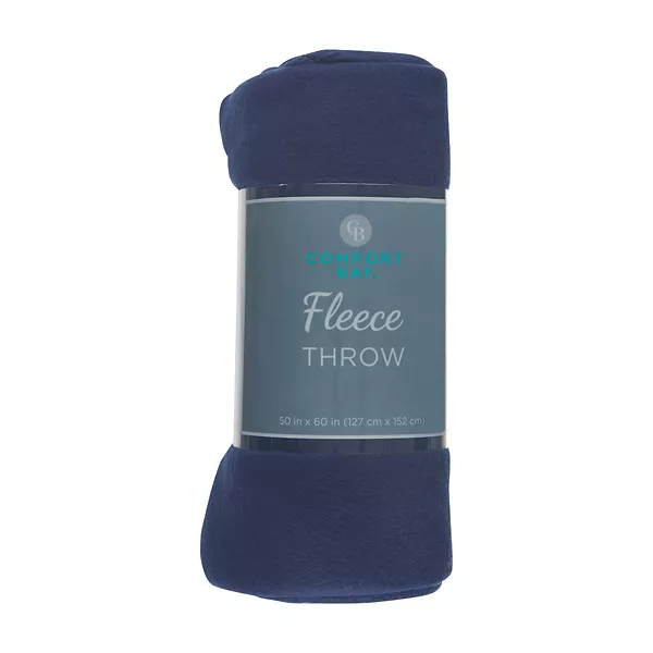 Comfort Bay Fleece Throw, Solid, 50 in x 60 in - Assorted — Dollar General penny item